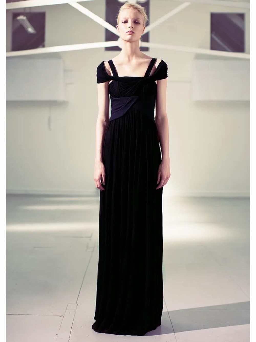 Preen by Thornton Bregazzi Saloon Pleated Maxi Dress in Black, NWT